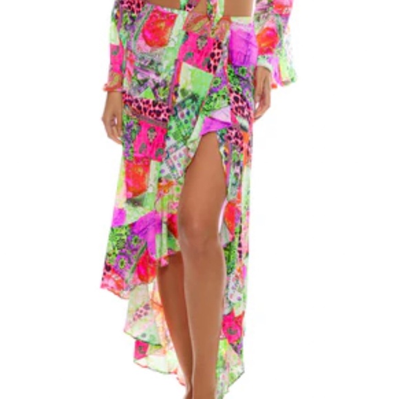 FIERCE SOUL - Ruffle High Lo Slit Skirt - Picture 2 of 3